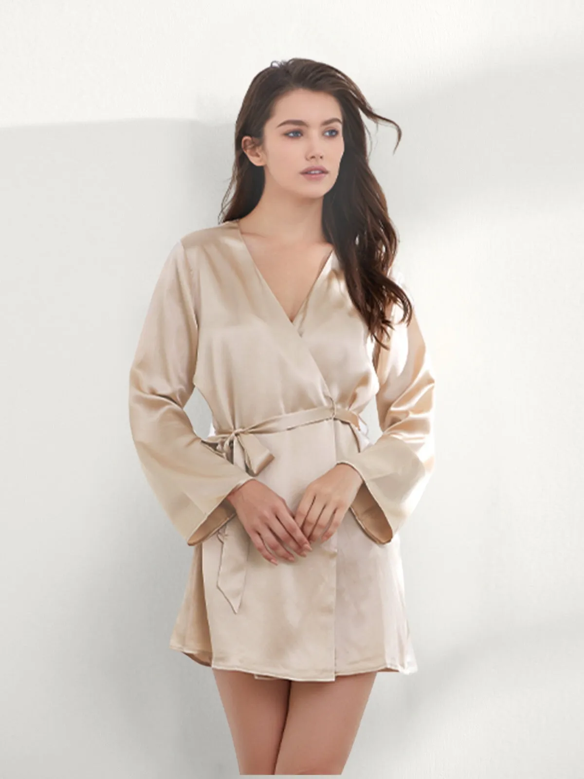 19 Momme Silk Mini Robe For Women