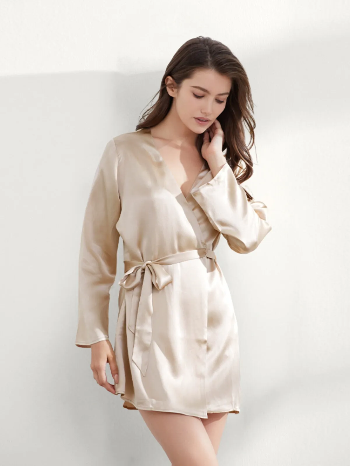19 Momme Silk Mini Robe For Women