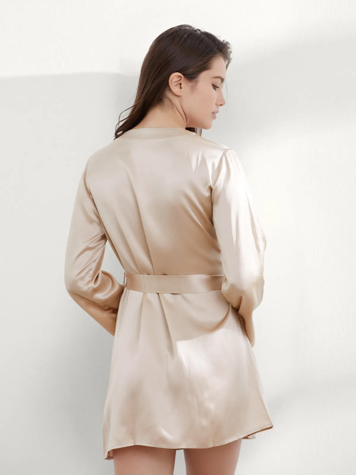 19 Momme Silk Mini Robe For Women