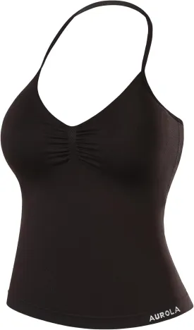 AUROLA Influence Longline Strappy Workout Halter Tops for Women,Removable Cups Padded Bras Impact Gym Yoga Sleeveless Top