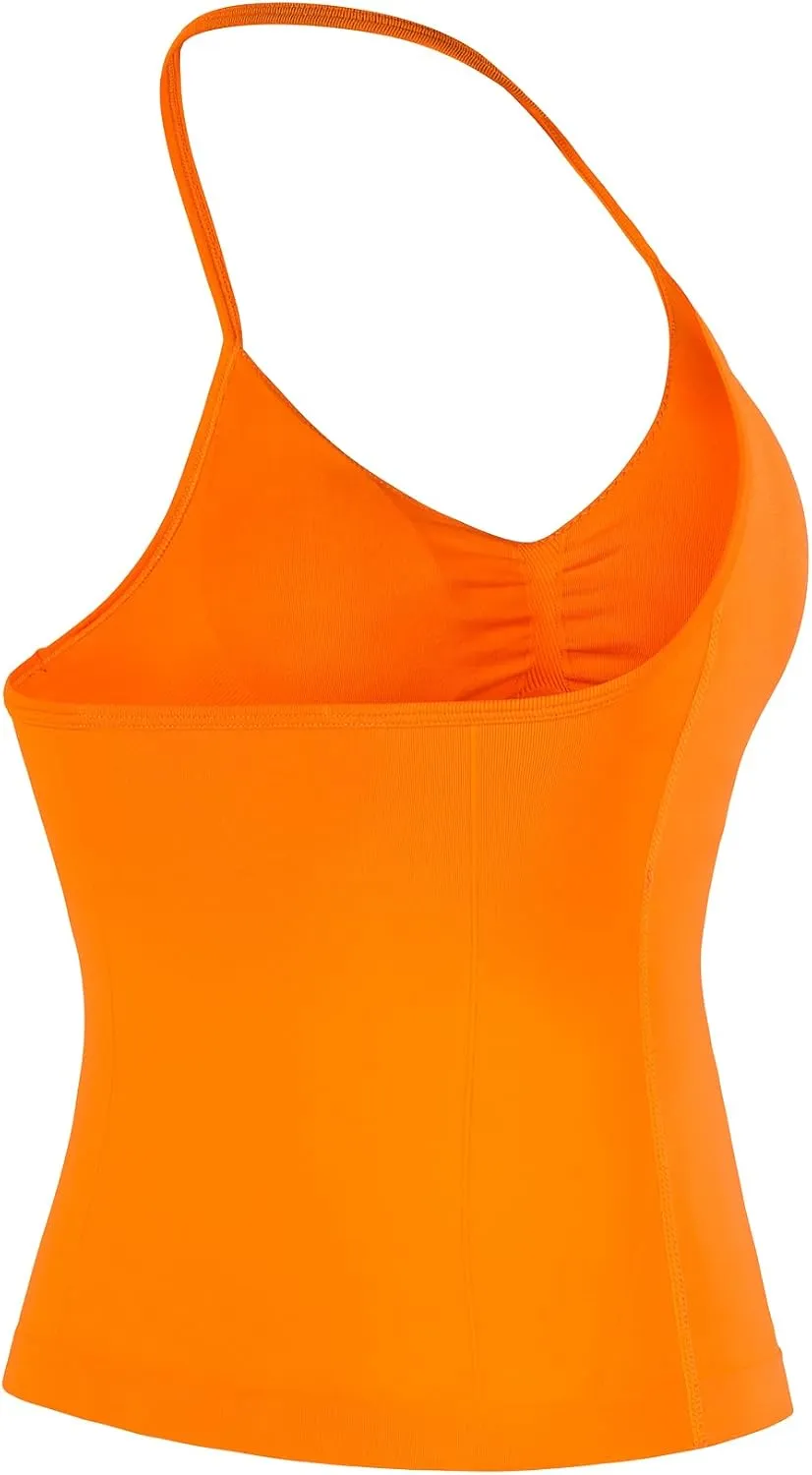 AUROLA Influence Longline Strappy Workout Halter Tops for Women,Removable Cups Padded Bras Impact Gym Yoga Sleeveless Top