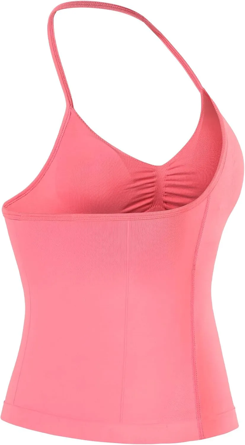 AUROLA Influence Longline Strappy Workout Halter Tops for Women,Removable Cups Padded Bras Impact Gym Yoga Sleeveless Top