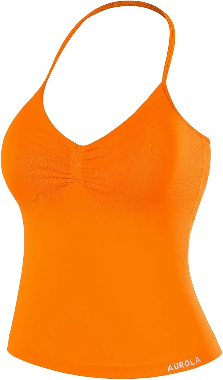 AUROLA Influence Longline Strappy Workout Halter Tops for Women,Removable Cups Padded Bras Impact Gym Yoga Sleeveless Top