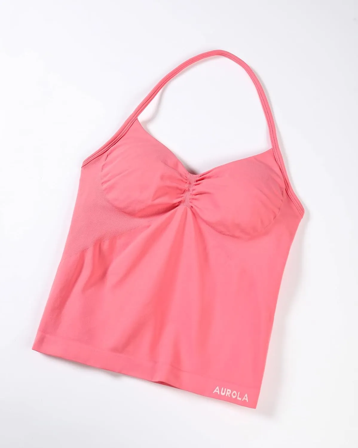 AUROLA Influence Longline Strappy Workout Halter Tops for Women,Removable Cups Padded Bras Impact Gym Yoga Sleeveless Top