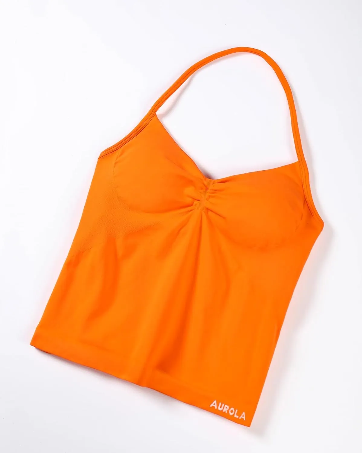 AUROLA Influence Longline Strappy Workout Halter Tops for Women,Removable Cups Padded Bras Impact Gym Yoga Sleeveless Top