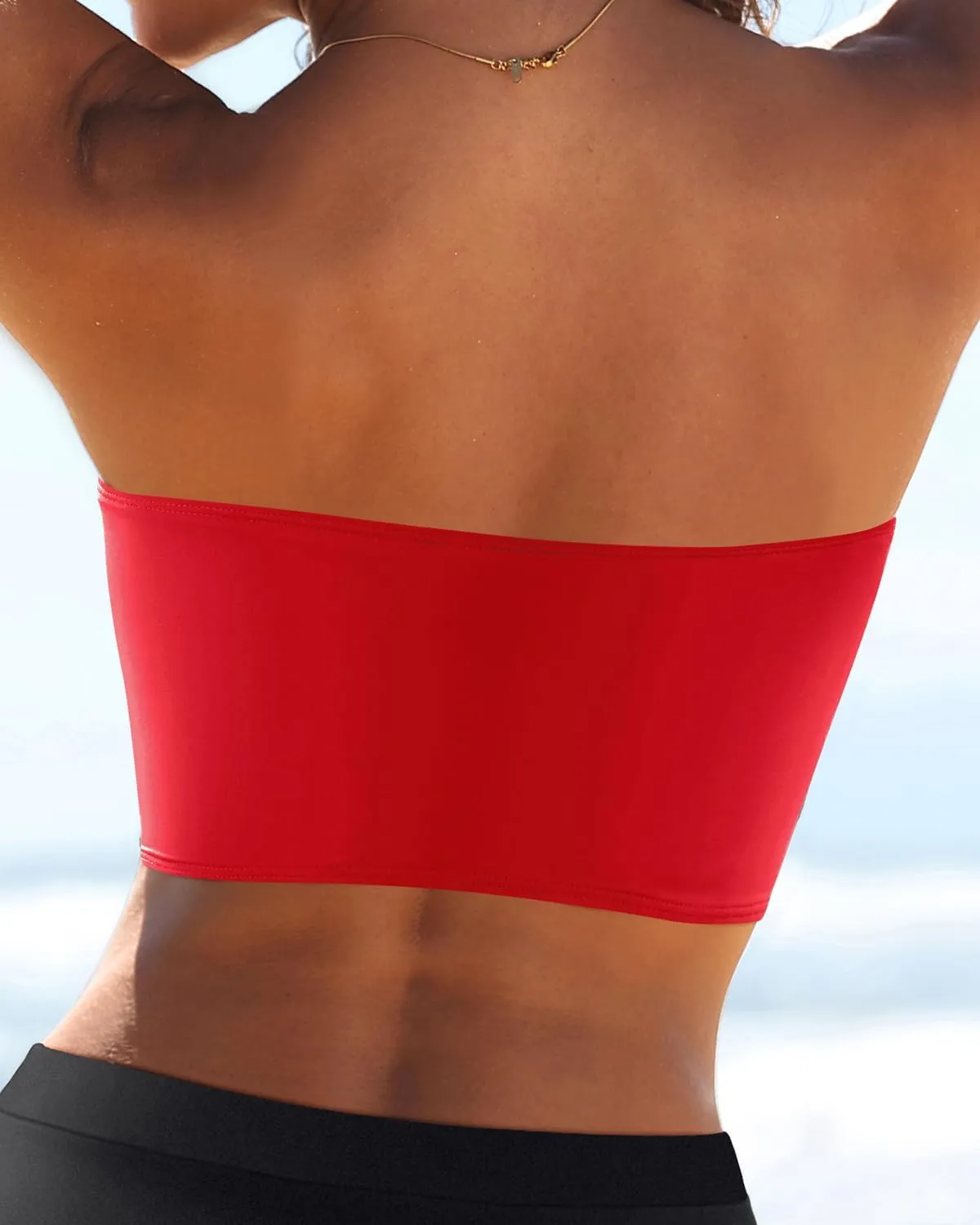 Bandeau Bikini Tops for Women - Strapless Swim Top Bathing Suit Tube Swimsuit Tops