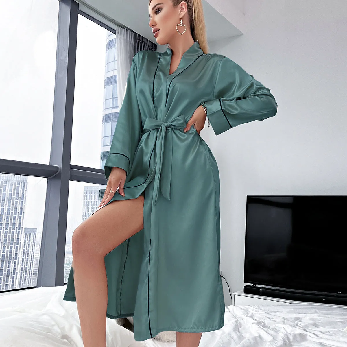 BerriesJam - Long Ice Silk Bathrobe