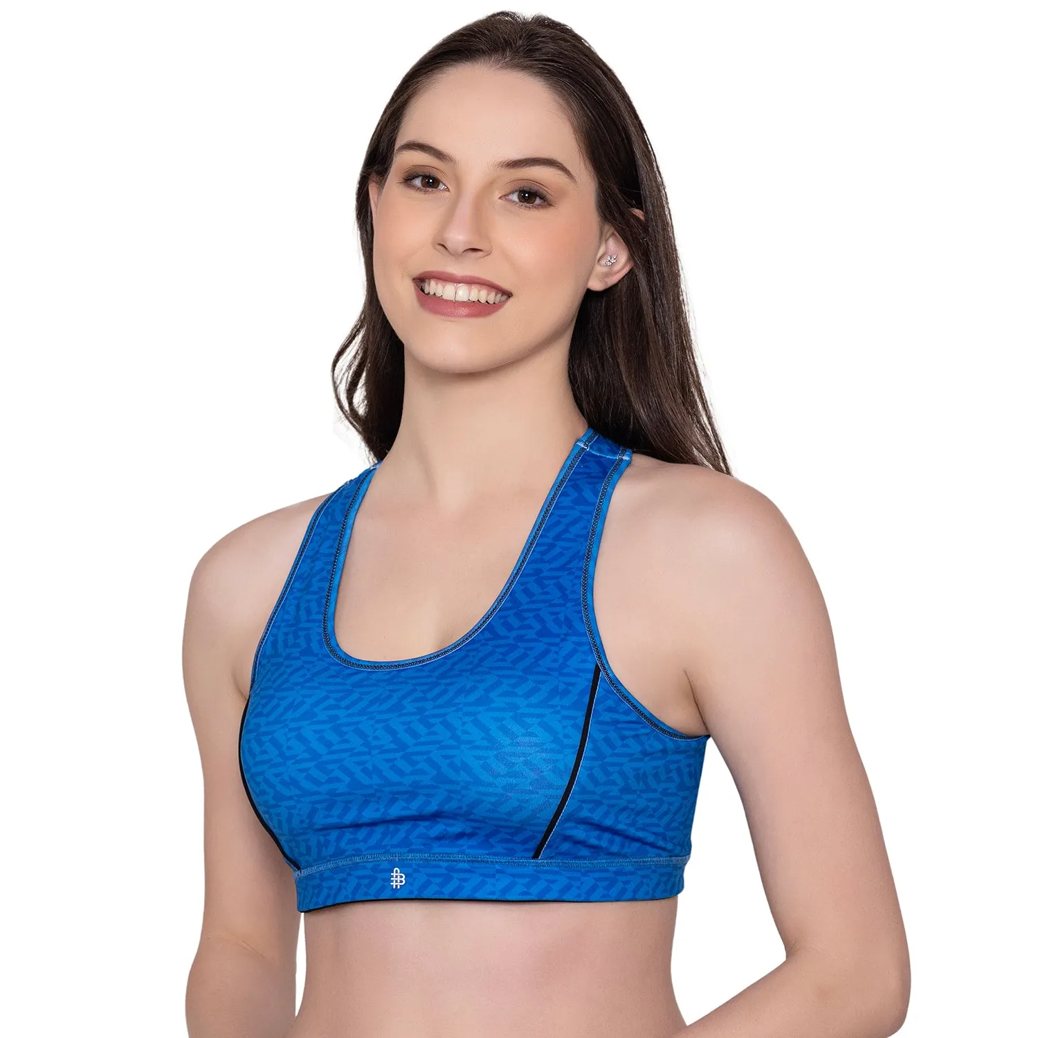 Blue Full Coverage Wirefree Padded Sports Bra
