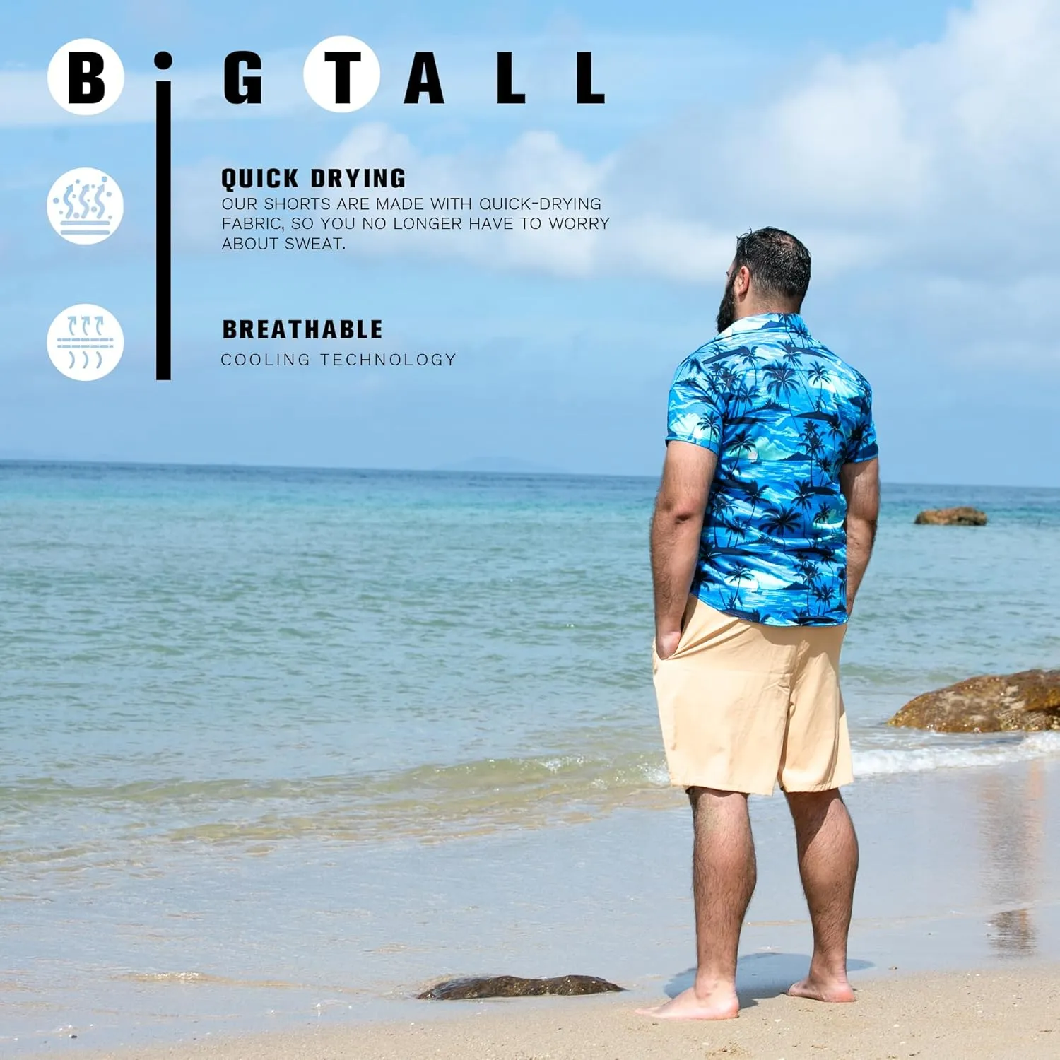 BRISIRA Big and Tall Hawaiian Shirts for Men Button Down Short Sleeves Shirts Beach Tropical Aloha Shirt with Pocket LT-6XLT