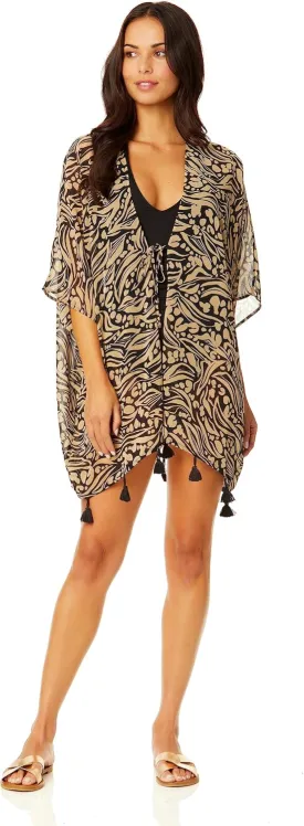 Catalina Women's Standard Printed Sheer Kimono Beach Swimsuit Coverup
