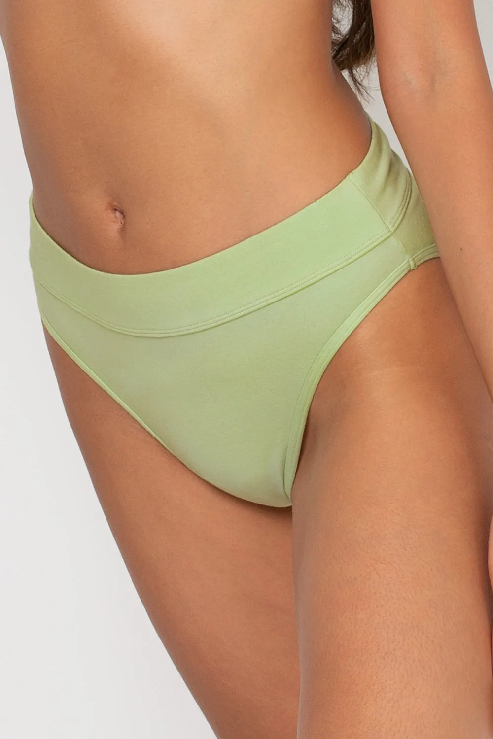 Comfort Cotton High-Waisted  Brief  Panty 2 Pack | Glass Green/Heather Grey