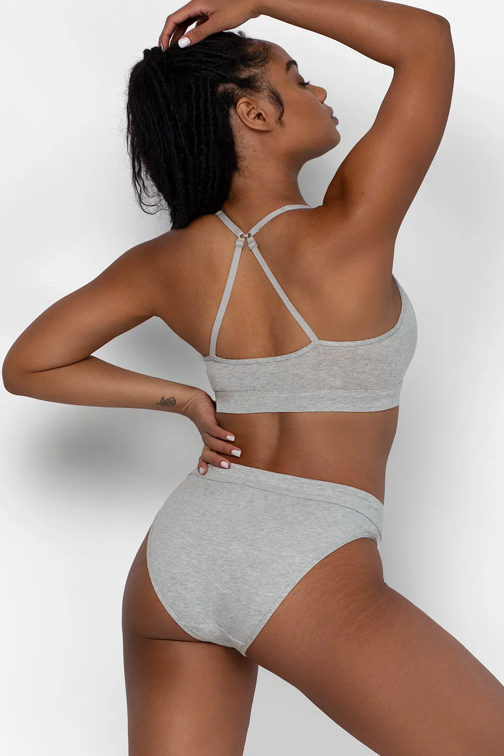 Comfort Cotton High-Waisted  Brief  Panty 2 Pack | Navy Highlight/Grey Heather