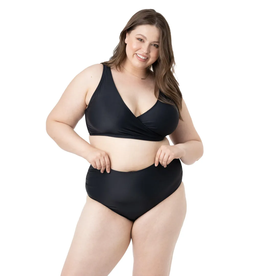 Crossover Maternity & Nursing Bikini Top | Black