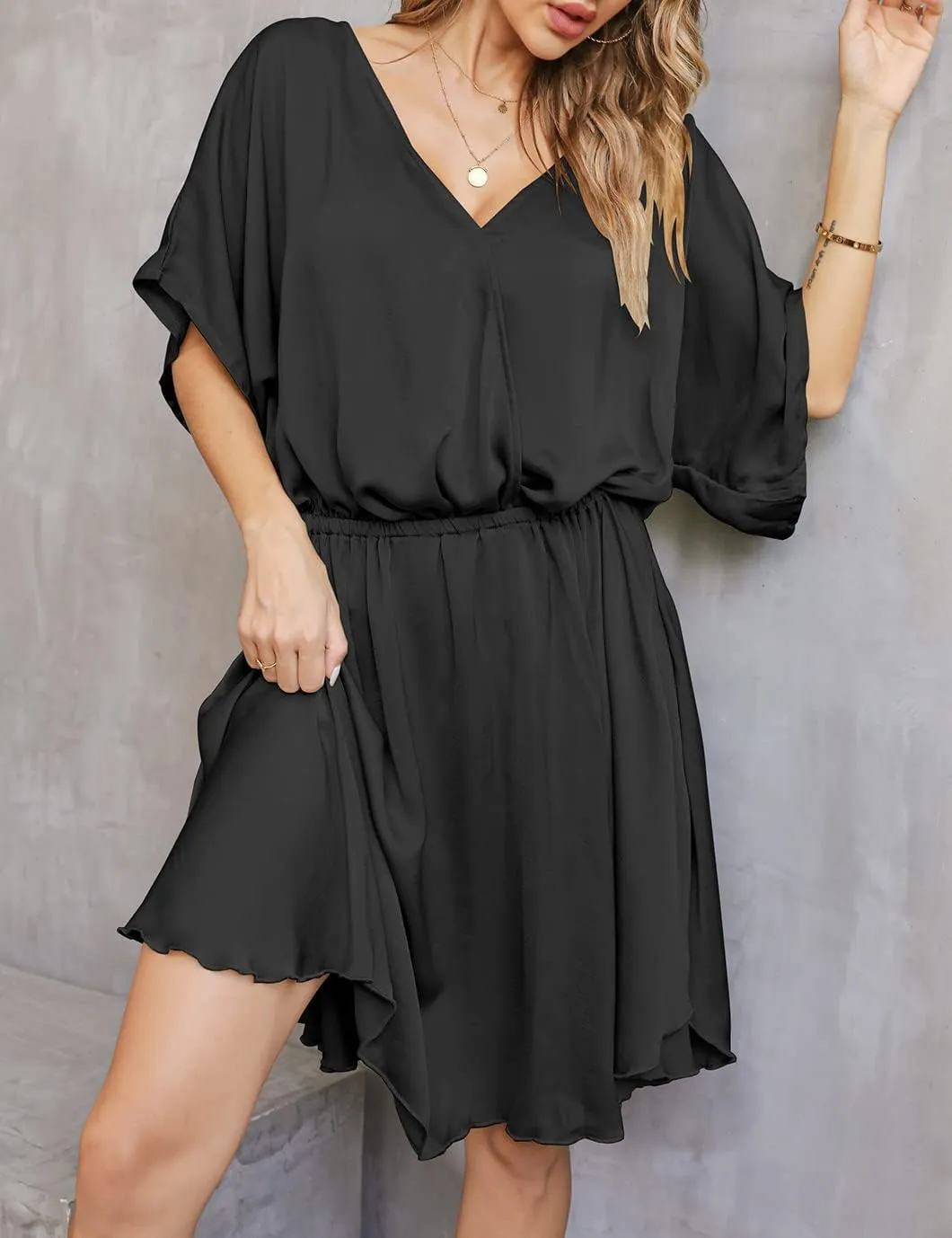 Eddoyee Summer Casual Swimsuit Cover Ups for Women Beach Shirt Tunic Dress