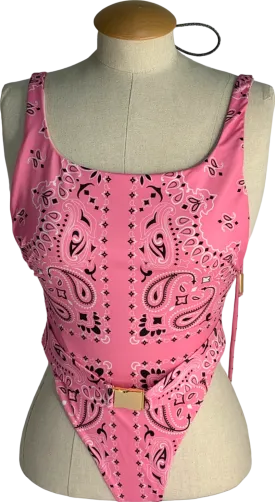 Empress Pink Belted Swimsuit UK S