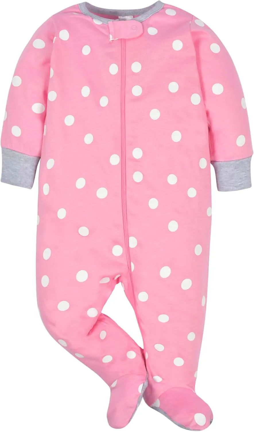 Gerber Baby Girls' 4 Pack Sleep 'N Play Footie