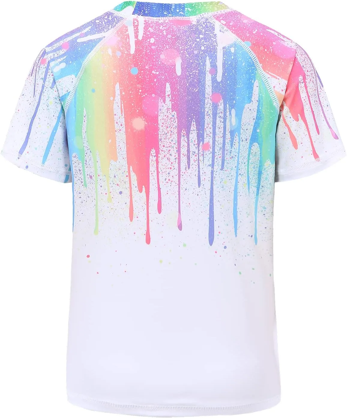 Girls Short Sleeve Swim Shirt for Kids Girls Rash Guard Swimsuits with UPF 50  Sun Protection Swim Top 3-16 Years