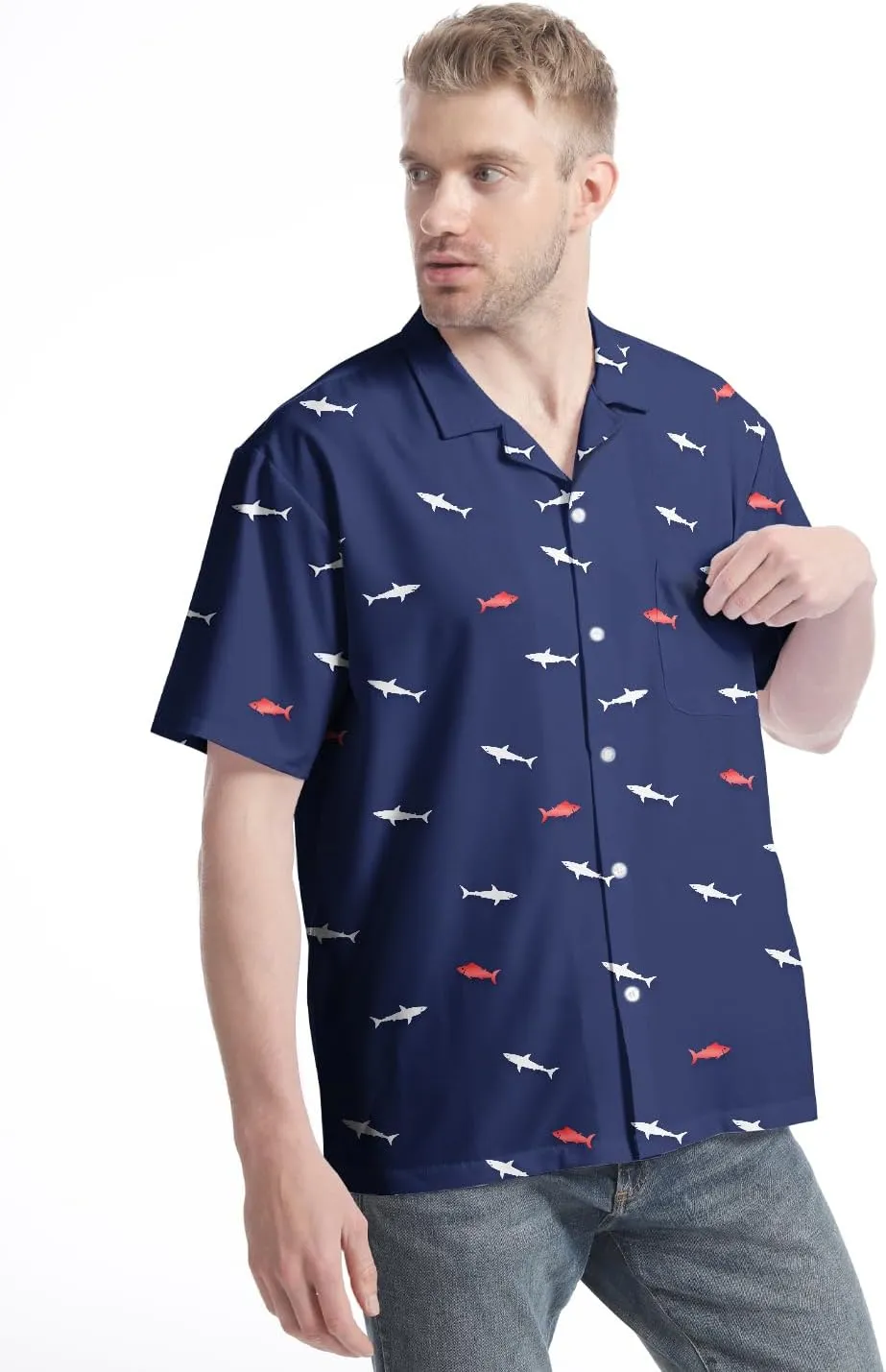 Hawaiian Shirt for Men Casual Button Down Shirt Short Sleeve Aloha Beach Shirt Party Shirt