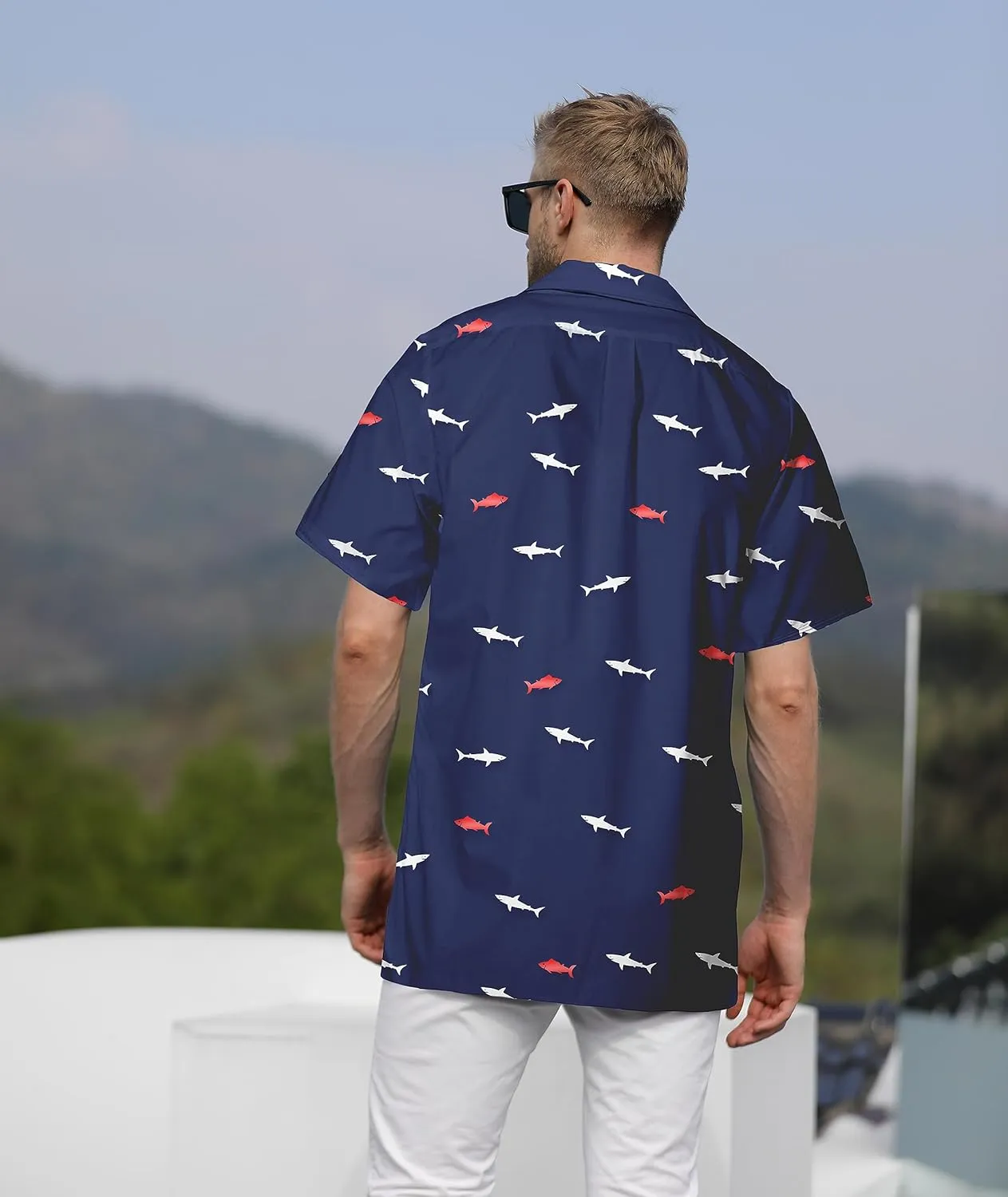 Hawaiian Shirt for Men Casual Button Down Shirt Short Sleeve Aloha Beach Shirt Party Shirt