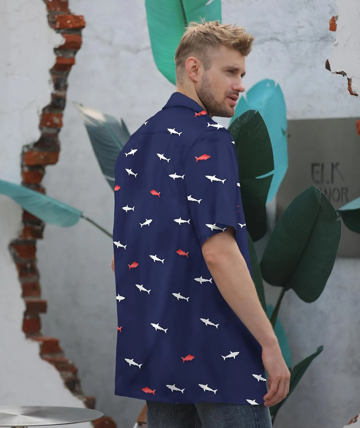 Hawaiian Shirt for Men Casual Button Down Shirt Short Sleeve Aloha Beach Shirt Party Shirt