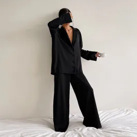 Hillary Oversized Satin Silk Pajama Set