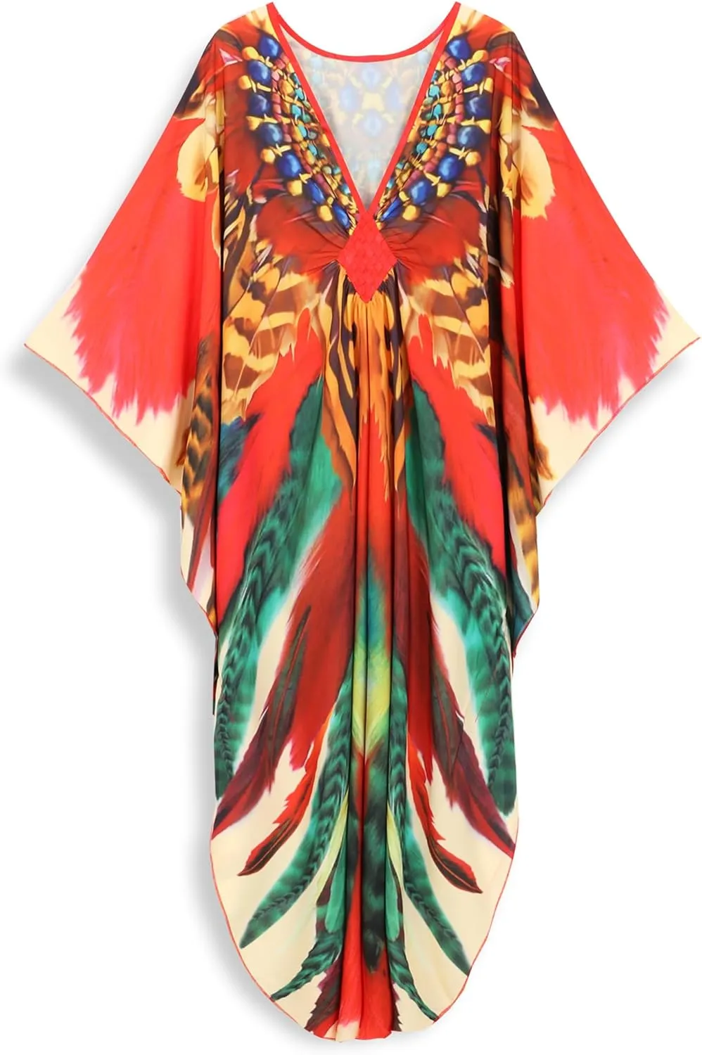 Kaftan Dresses for Women Plus Size Caftans Loungewear Swimsuit Coverup Butterfly Maxi Beach Dress Lightweight Muumuu