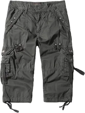 Maiyifu-GJ Men's 3/4 Cargo Shorts Multi Pockets Elastic Below Knee Long Shorts Summer Casual Cotton Hiking Short Pants