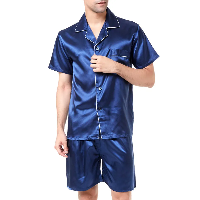 Men's Satin Silk Pajama Night Suit Set