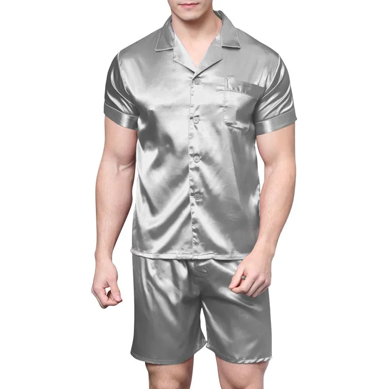 Men's Satin Silk Pajama Night Suit Set