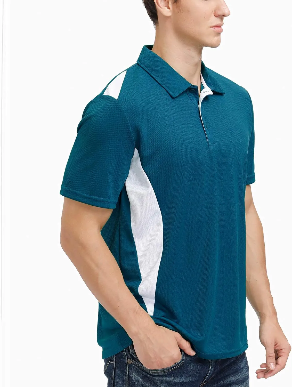 MOHEEN Men's Moisture-Wicking Golf Polo Shirts - Sun Protection Dry Fit M-7XL