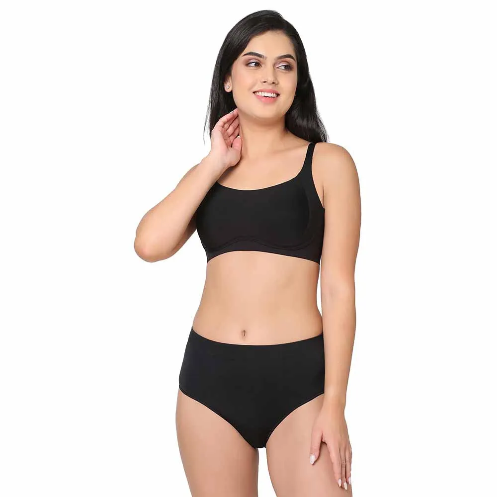 New Normal Padded Non-wired  Full  Cup Everyday Wear Full coverage T-Shirt Bra - Black