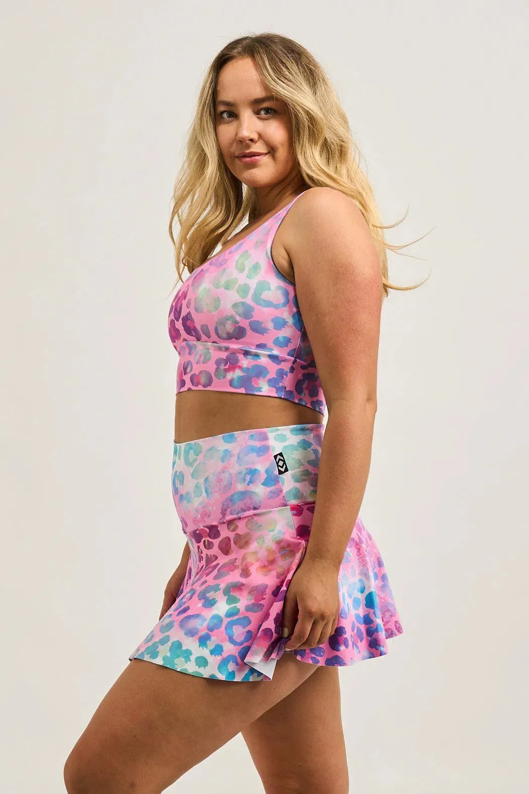 Performance High Waisted Simple Skort - Rainbow Jag