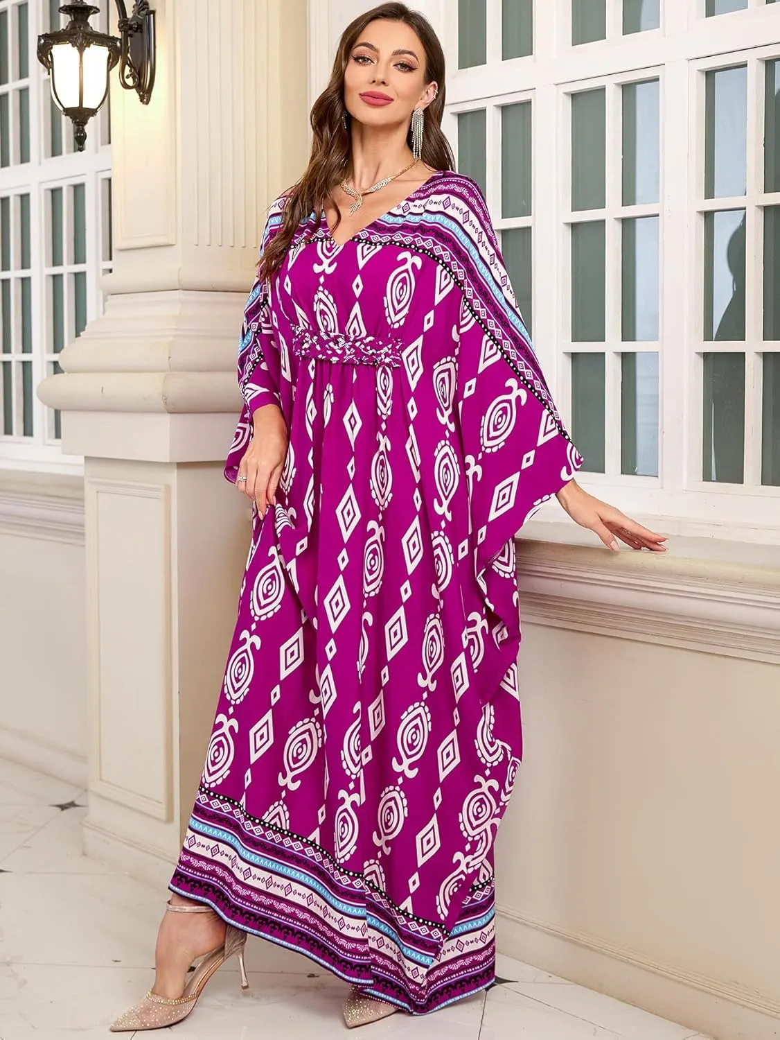 RanRui Women Beach Cover up Caftan Loungewear Swimsuit Cover Up Kaftan Dress