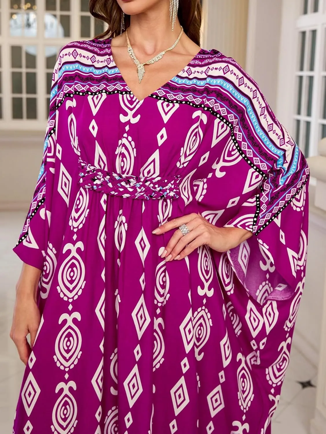 RanRui Women Beach Cover up Caftan Loungewear Swimsuit Cover Up Kaftan Dress