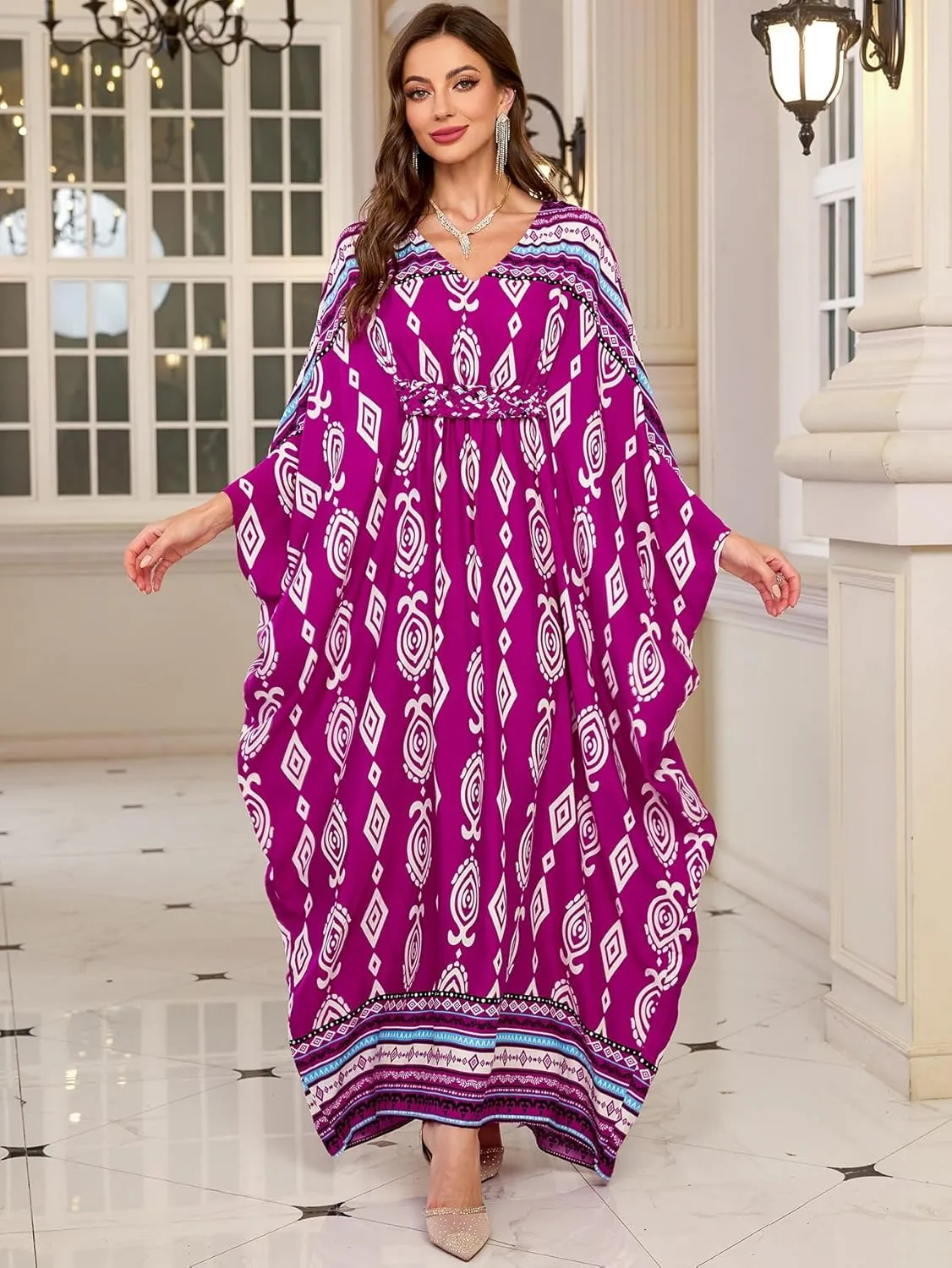 RanRui Women Beach Cover up Caftan Loungewear Swimsuit Cover Up Kaftan Dress