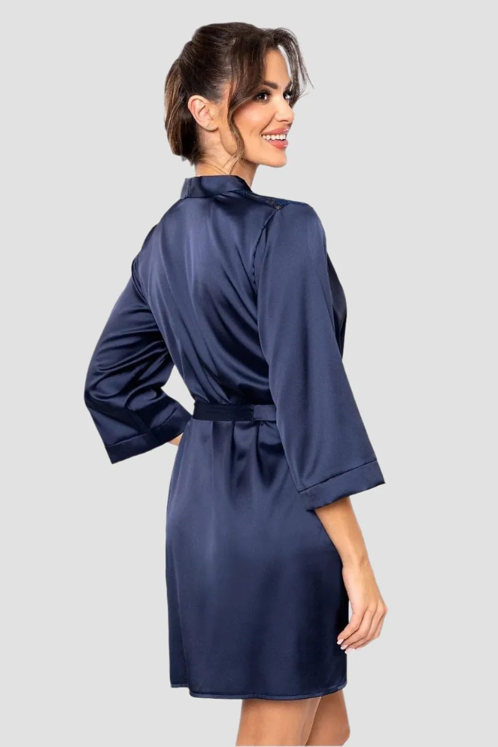 Satin Bathrobe with Belt