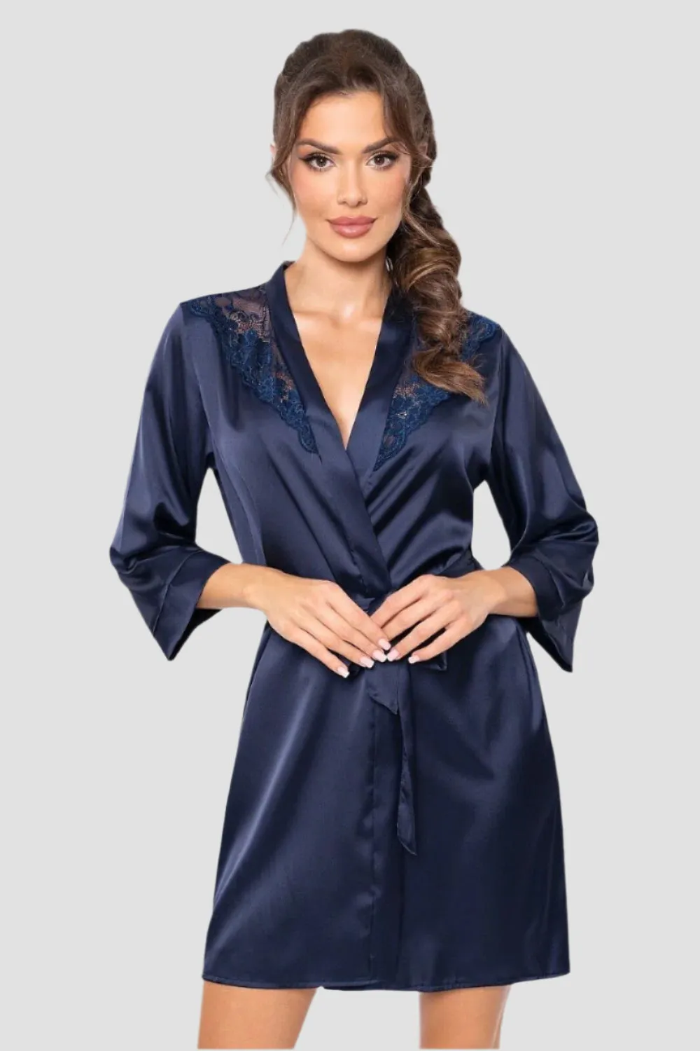Satin Bathrobe with Belt