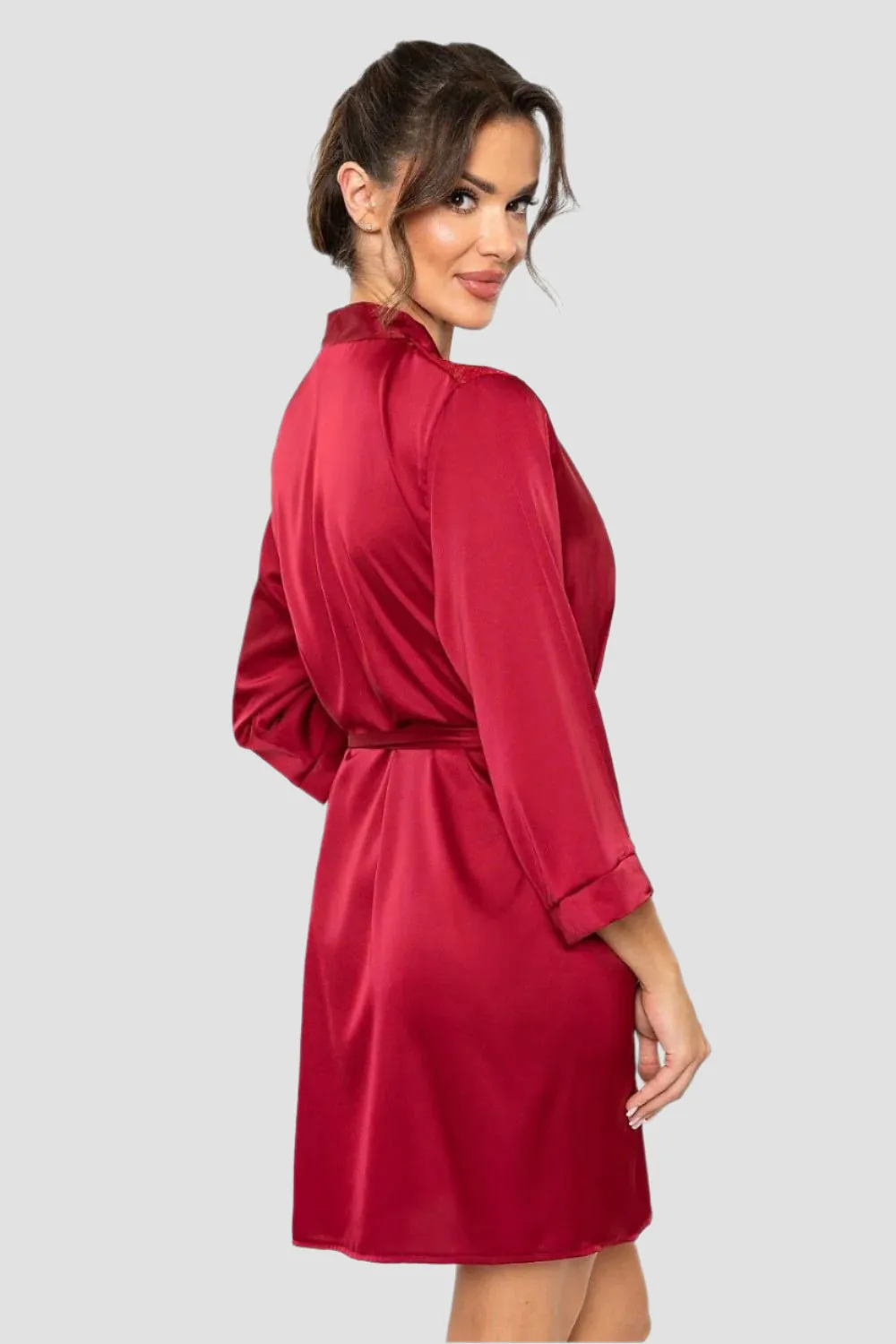 Satin Bathrobe with Belt