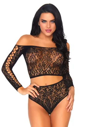 Seamless Patterned Crop Top and Panty