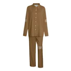 Sixty Eight 93 Logo White Chocolate Unisex Imitation Silk Pajama Set