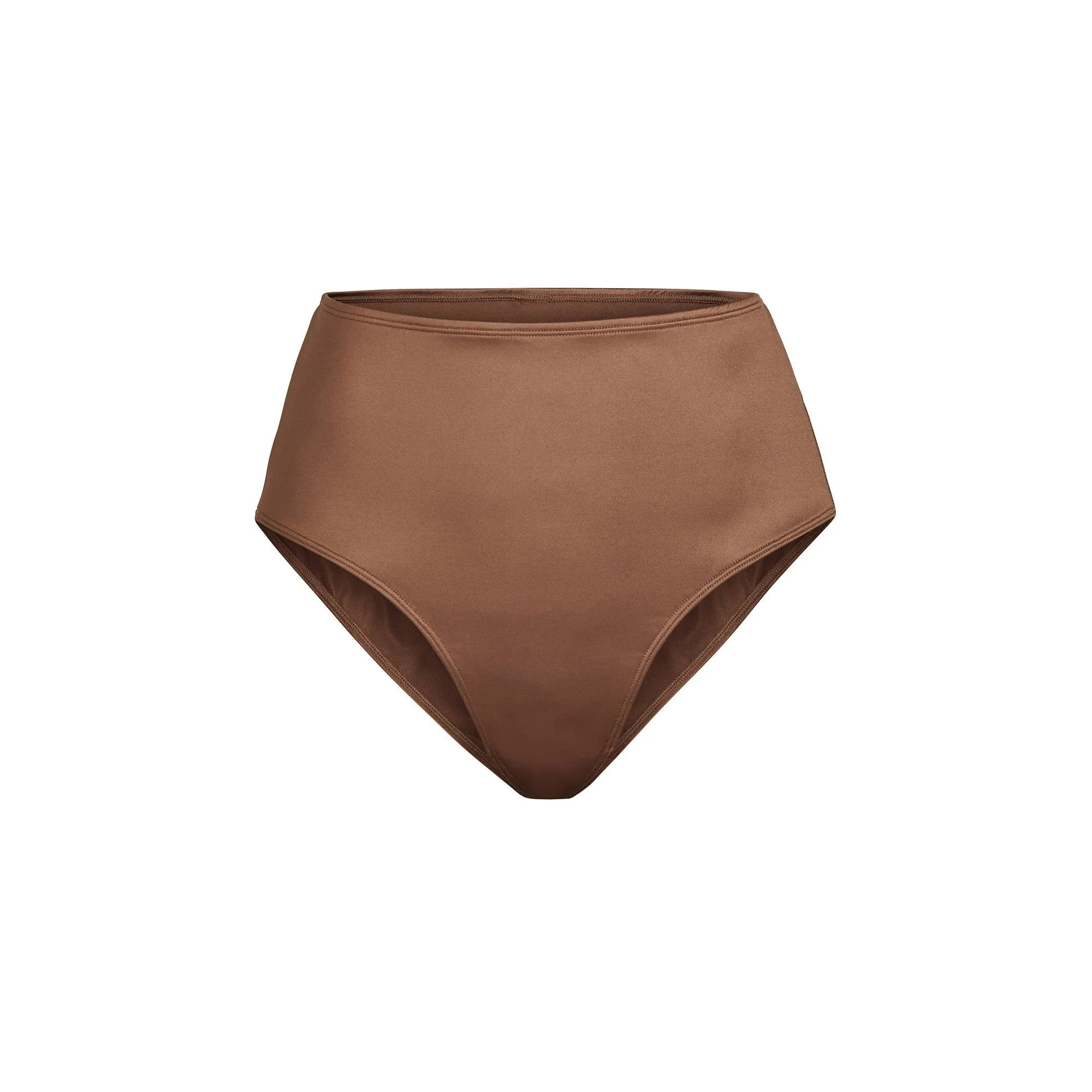 STRETCH SATIN HIGH WAISTED BRIEF | SMOKEY QUARTZ