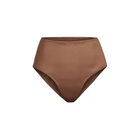 STRETCH SATIN HIGH WAISTED BRIEF | SMOKEY QUARTZ