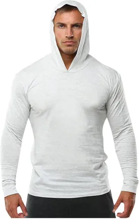 Sun Protection Hoodie Shirts Running Cotton Compression Shirts Long Sleeve Stretch Rash Guard for Beach Swimming