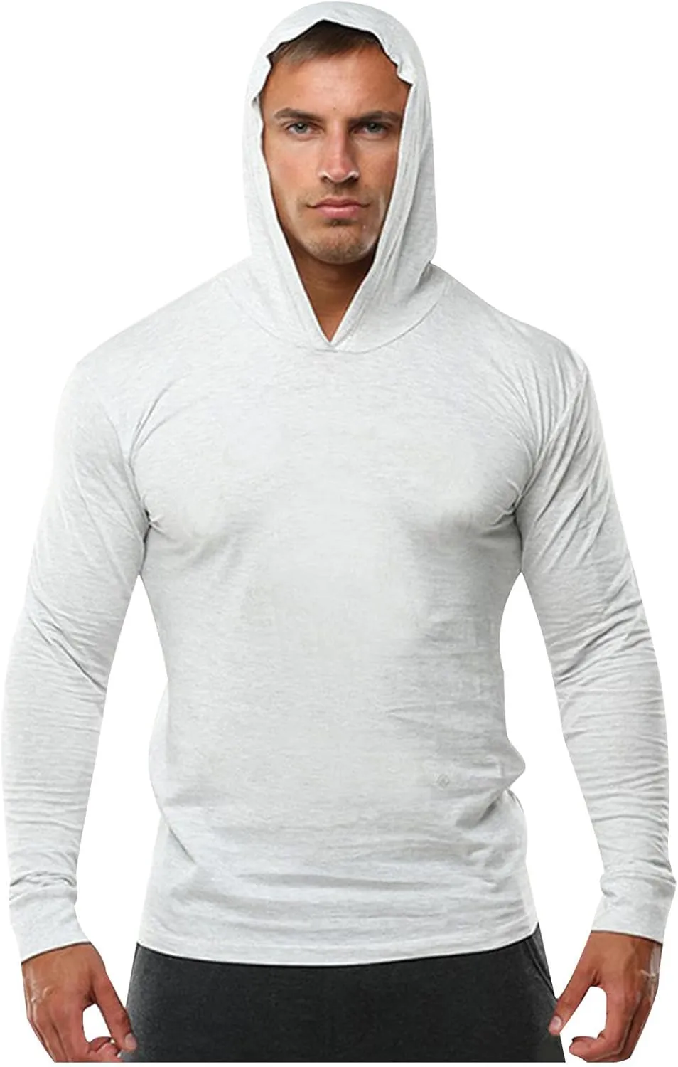 Sun Protection Hoodie Shirts Running Cotton Compression Shirts Long Sleeve Stretch Rash Guard for Beach Swimming