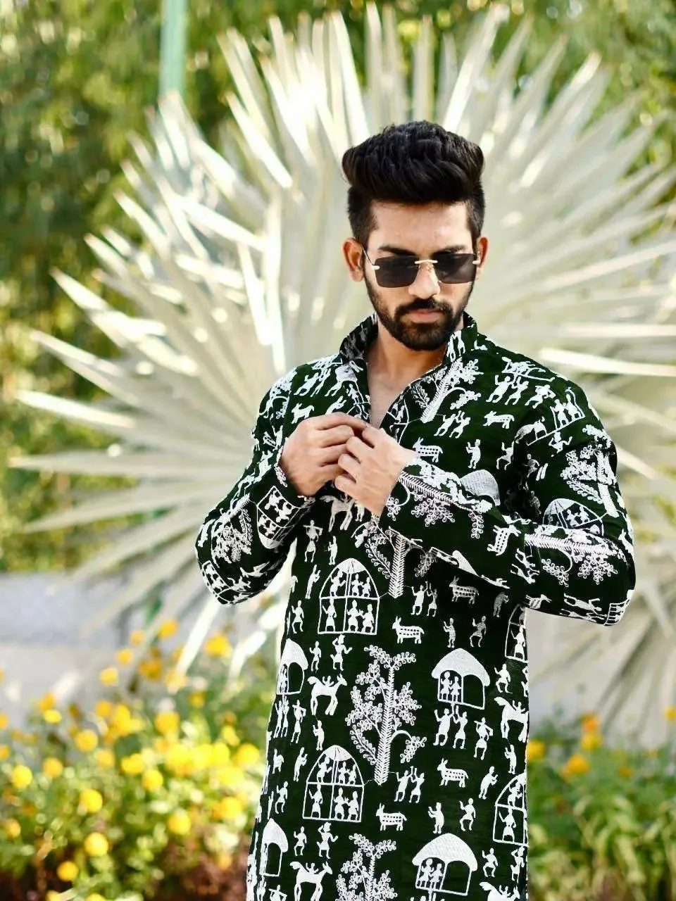The Forest: Heavy Lucknowi  Kurta with Pajama Set