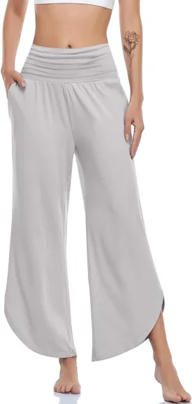 UEU Women's Wide Leg Yoga Pants High Waisted Comfy Dance Sweatpants Loose Casual Soft Lounge Joggers with Pockets