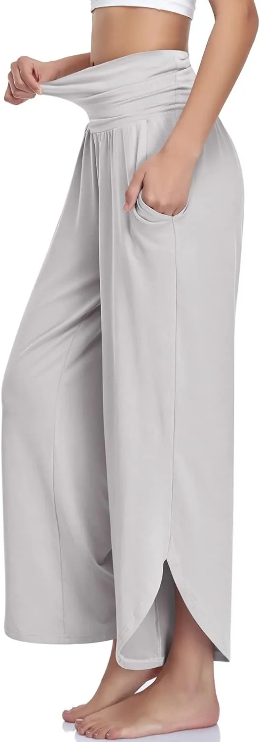 UEU Women's Wide Leg Yoga Pants High Waisted Comfy Dance Sweatpants Loose Casual Soft Lounge Joggers with Pockets