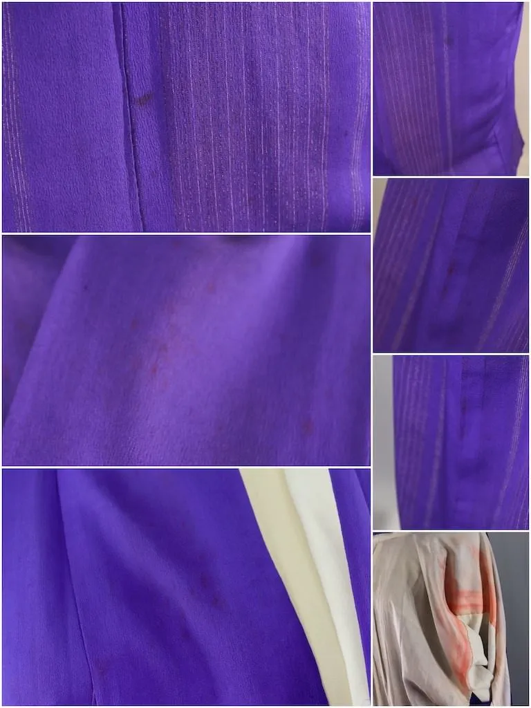 Vintage Blue Pinstripe Kimono Robe