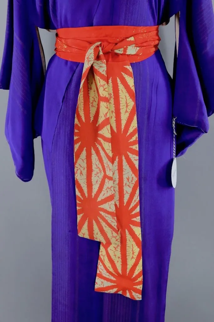 Vintage Blue Pinstripe Kimono Robe