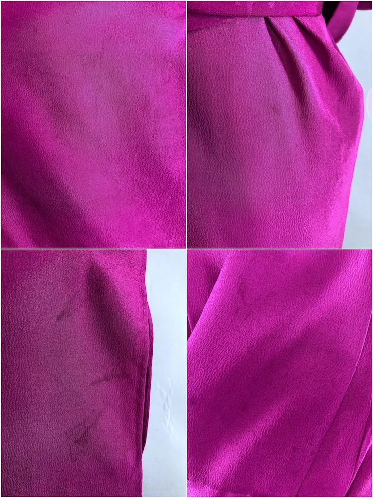 Vintage Magenta Purple Silk Kimono Robe